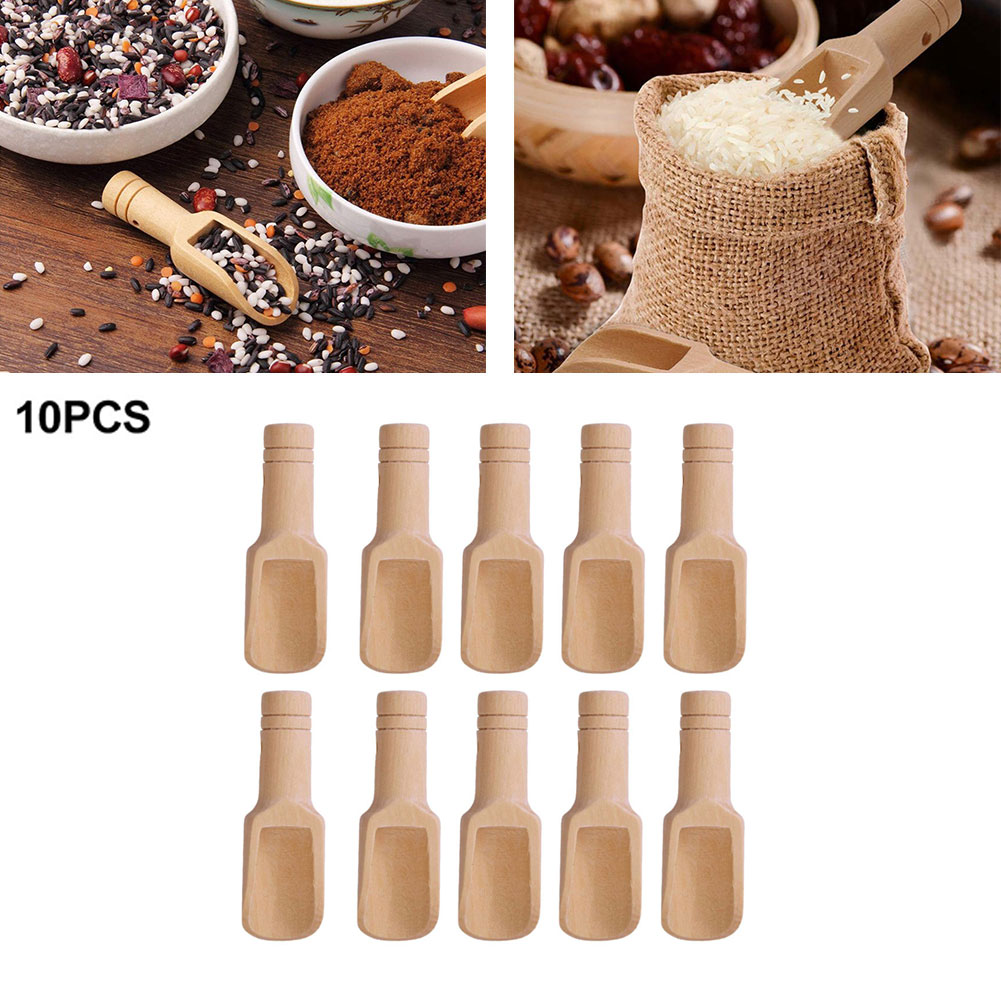 Sugar Scrub Coffee - 10 ชิ้นไม้ขนาดเล็ก Little Mini Scoop เกลือน้ําตาลช้อนกาแฟช้อนชาขนาดเล็กเกลือพลั่วนมผง
